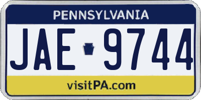 PA license plate JAE9744