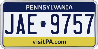 PA license plate JAE9757