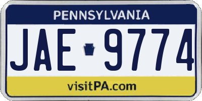 PA license plate JAE9774