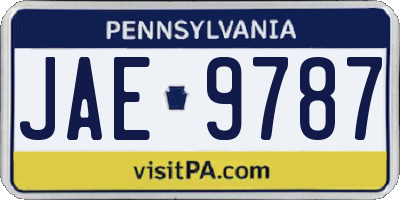 PA license plate JAE9787