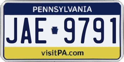 PA license plate JAE9791