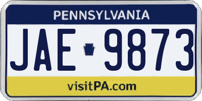 PA license plate JAE9873