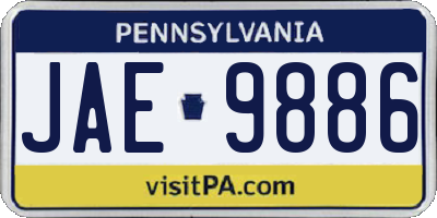 PA license plate JAE9886