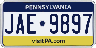 PA license plate JAE9897