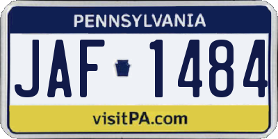 PA license plate JAF1484