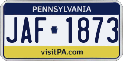 PA license plate JAF1873