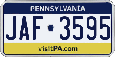 PA license plate JAF3595