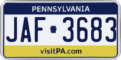 PA license plate JAF3683