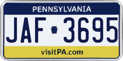 PA license plate JAF3695