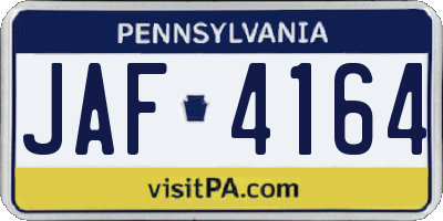 PA license plate JAF4164
