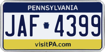 PA license plate JAF4399