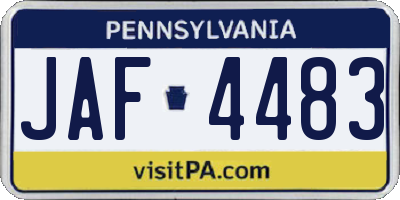 PA license plate JAF4483