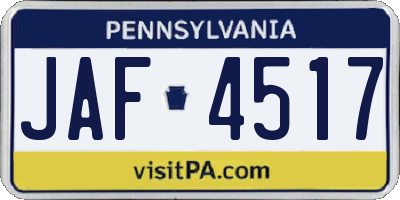PA license plate JAF4517