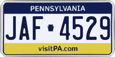 PA license plate JAF4529