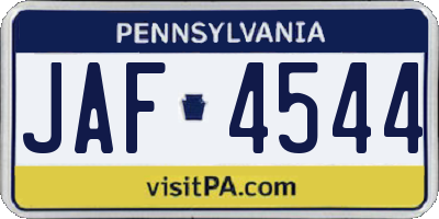 PA license plate JAF4544