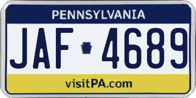 PA license plate JAF4689