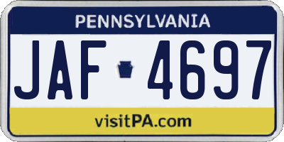 PA license plate JAF4697