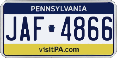 PA license plate JAF4866