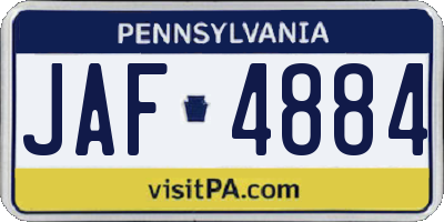 PA license plate JAF4884