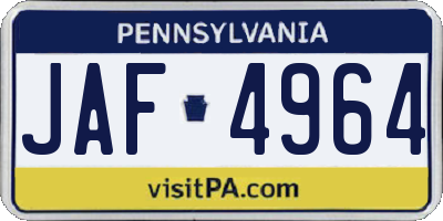 PA license plate JAF4964
