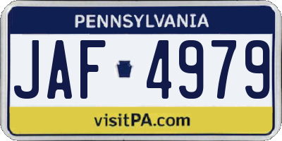 PA license plate JAF4979