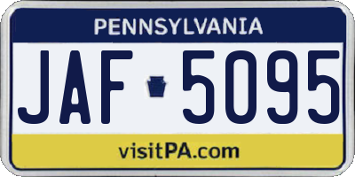 PA license plate JAF5095