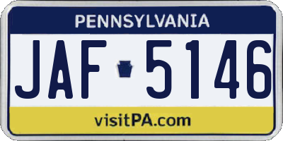 PA license plate JAF5146