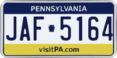PA license plate JAF5164