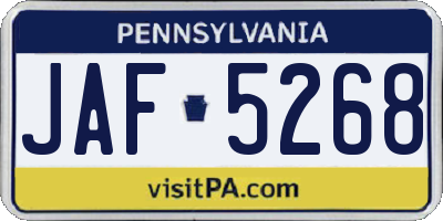 PA license plate JAF5268