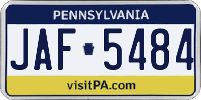 PA license plate JAF5484