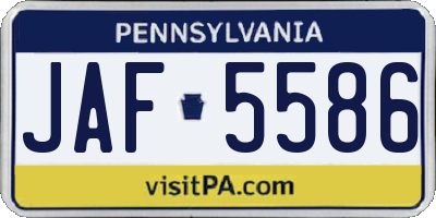 PA license plate JAF5586