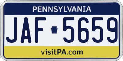 PA license plate JAF5659