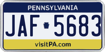 PA license plate JAF5683