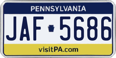 PA license plate JAF5686