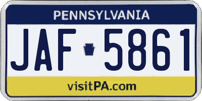 PA license plate JAF5861