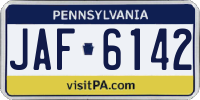 PA license plate JAF6142