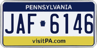 PA license plate JAF6146