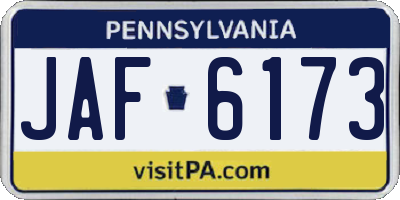 PA license plate JAF6173