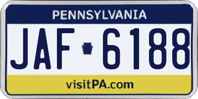 PA license plate JAF6188