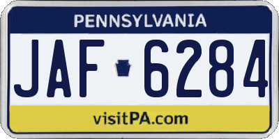 PA license plate JAF6284