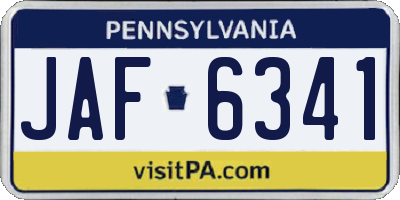 PA license plate JAF6341