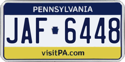 PA license plate JAF6448