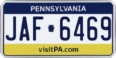 PA license plate JAF6469