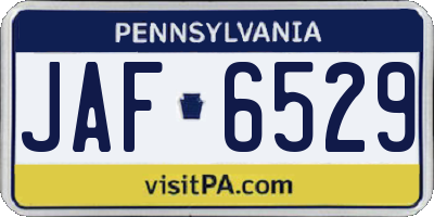 PA license plate JAF6529