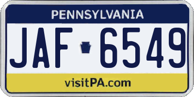 PA license plate JAF6549
