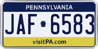 PA license plate JAF6583