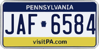 PA license plate JAF6584