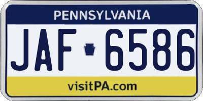 PA license plate JAF6586