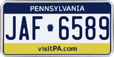 PA license plate JAF6589