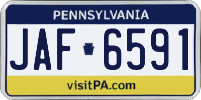 PA license plate JAF6591